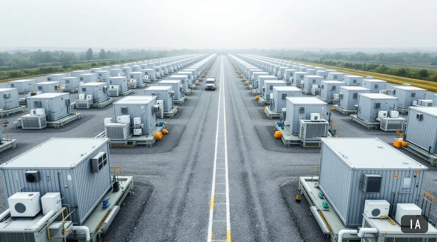 Illustration générée par IA pour : RWE lance une batterie de 400 MW/1 100 MWh à Moerdijk aux Pays-Bas