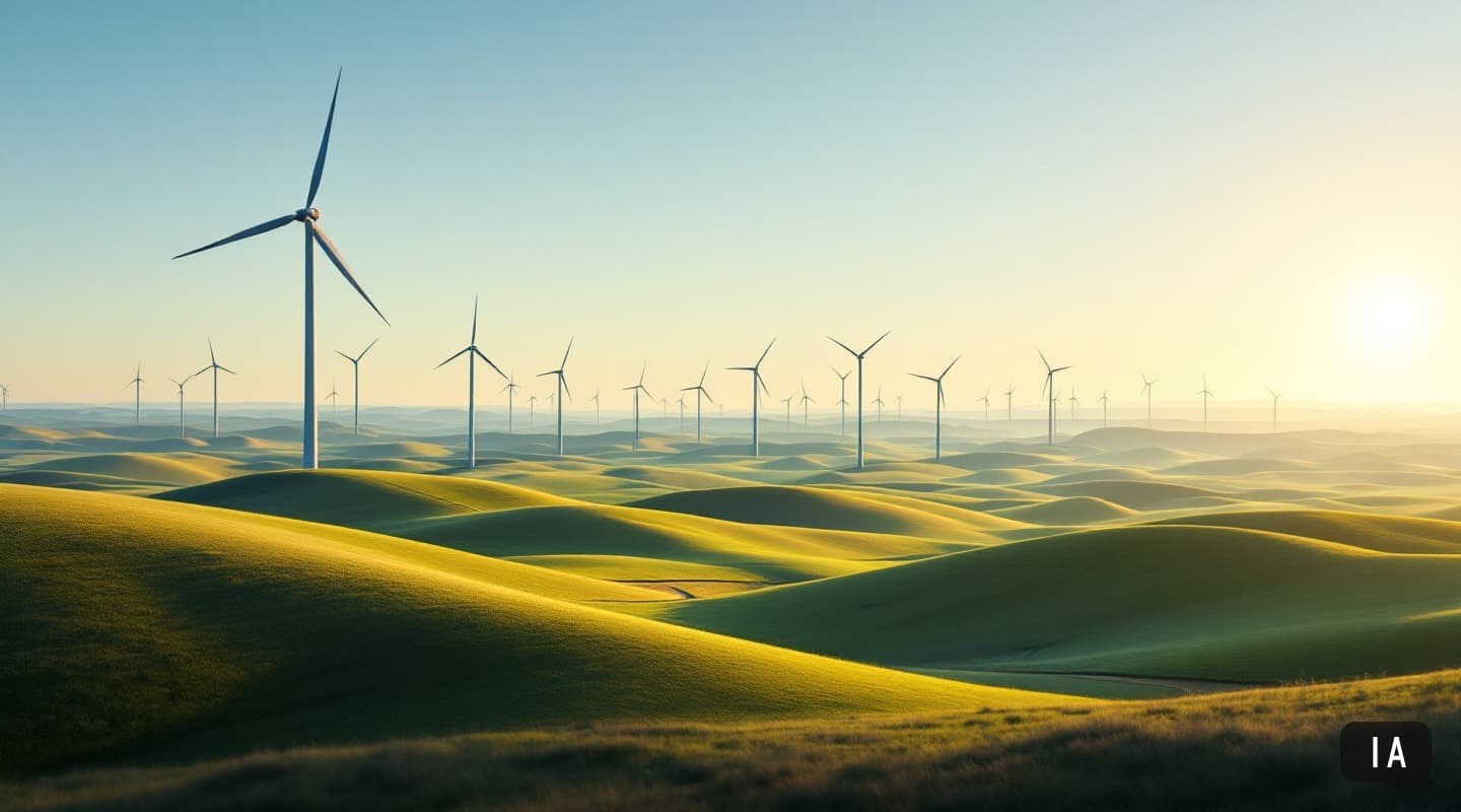 Illustration générée par IA pour : L'action Vestas bondit de 18% après un relèvement de ses prévisions