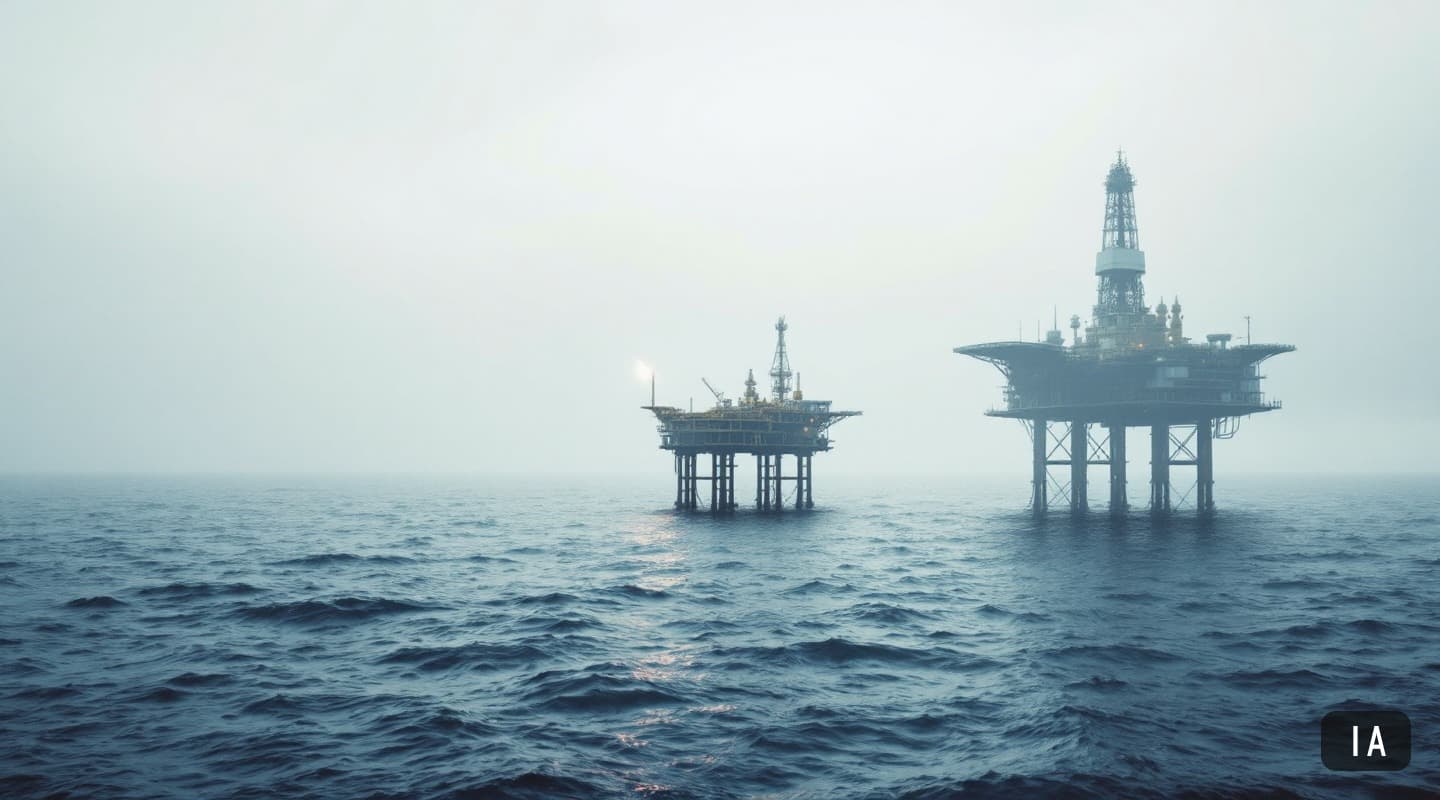 Illustration générée par IA pour : Petrobras traite à 2,5 fois EV/Ebitda alors que la prime géopolitique quitte le baril