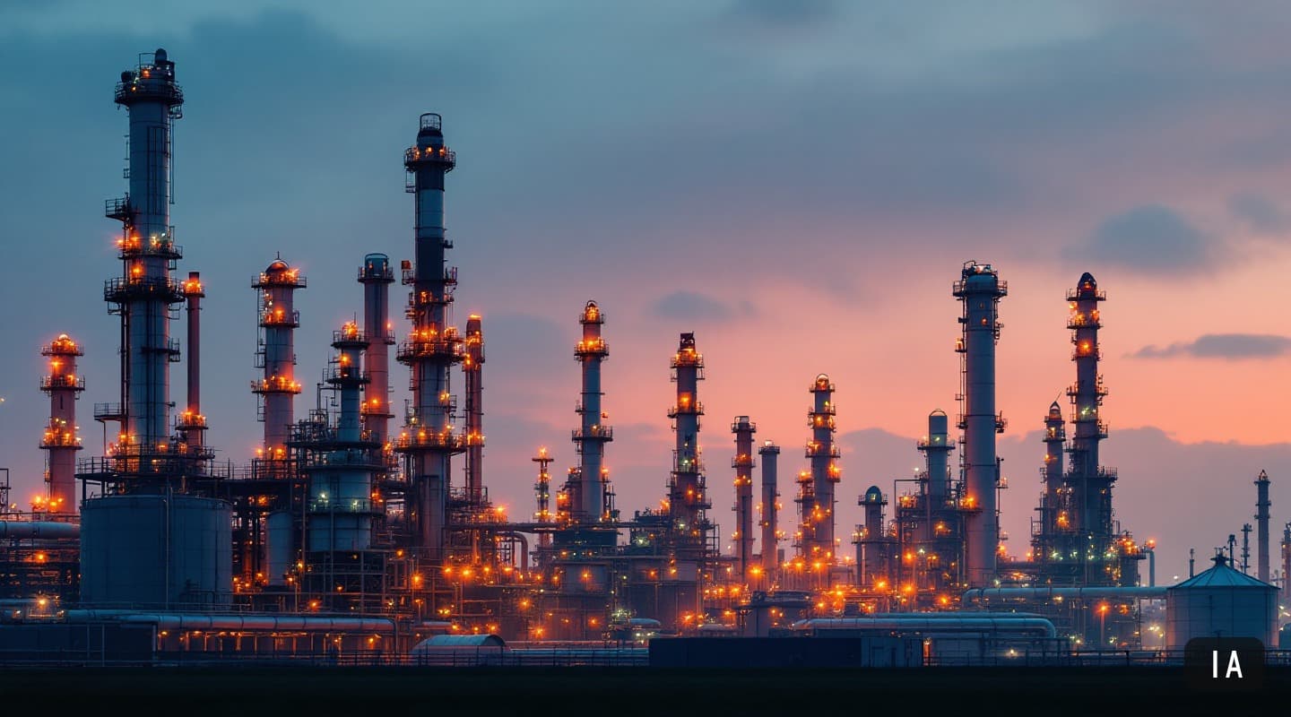 Illustration générée par IA pour : Le raffinage porte les profits d'Exxon et Chevron, avec des marges multipliées par six