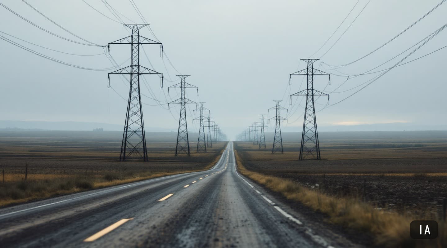 Illustration générée par IA pour : State Grid expose sept robots de réseau capables d'inspecter les lignes de 35 à 1000 kV…