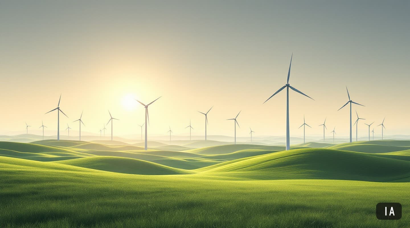 Illustration générée par IA pour : ORLEN mutualise un seul raccordement pour 180 MW solaires et 36 MW éoliens à Kazimierz…